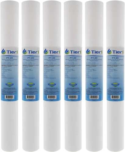Miniatura 12 de Tier1 Cartucho de repuesto de filtro de agua de sedimentos de polipropileno hilado para toda la casa de 10 micrones, 20 x 2.5 pulgadas, compatible