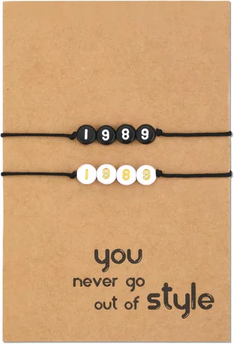 Juego de 2 pulseras de cuentas para cantante y cantante de 1989 Everymore Folklore Speak Now Midnight Antihero Song inspirado en la música, regalos