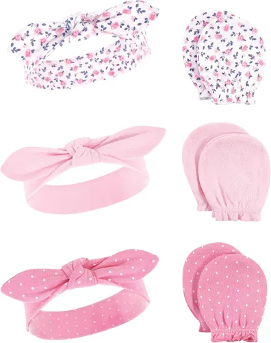 Miniatura 45 de Hudson Baby Conjunto de diadema de algodón y manoplas para rascar para bebé