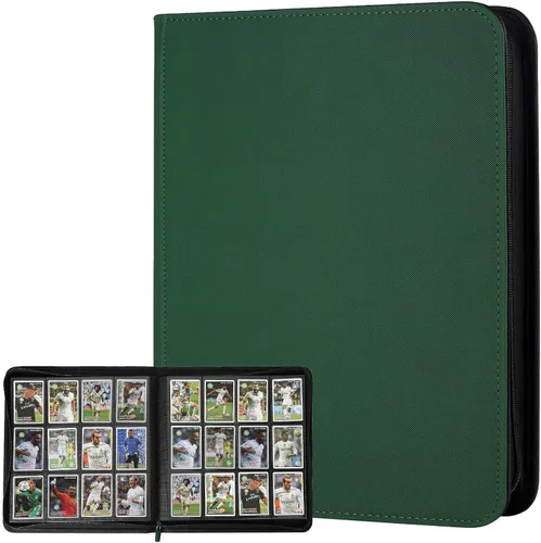 Miniatura 25 de GERMUN Carpeta de tarjetas de poliuretano, 16 bolsillos, carpetas de soporte premium para más de 1000 tarjetas, álbum de bolsillo de doble cara