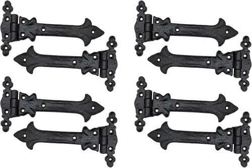 Miniatura 47 de Adonai Hardware Adonijah Bisagra falsa de aluminio para montaje frontal (6.5" x 12 Pack, Negro mate) para puertas de granero, puertas, armarios