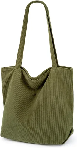 Miniatura 10 de Bolso de pana Iioscre para mujeres, bolsos hobo con cierre de cremallera, bolsos de hombro casuales de gran capacidad con bolsillos interiores