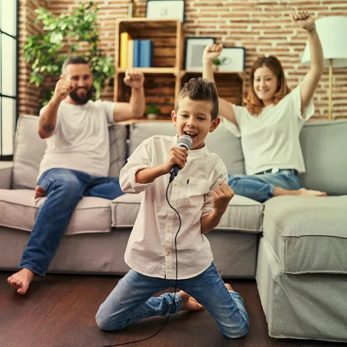 Miniatura 6 de Adamantite Micrófono dinámico de karaoke para cantar, micrófono de mano con cable de metal, cable de 13 pies e interruptor magnético, perfecto