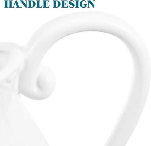 Miniatura 8 de Yardwe Jarrón de cerámica con diseño de rayas blancas de porcelana de 7 pulgadas para decoración de mesa de boda en casa, oficina, contenedor