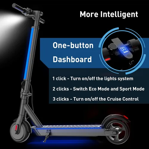 Miniatura 3 de Patinete eléctrico Hiboy S2 Lite – neumáticos sólidos de 6.5 pulgadas – hasta 17.1 kilómetros de alcance y 21 km/h, portátil y plegable
