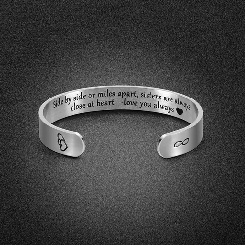 Miniatura 4 de iJuqi Pulsera de regalo para hermana de hermanas de Navidad, regalos de cumpleaños para hermana, Tamaño Libre, Metal