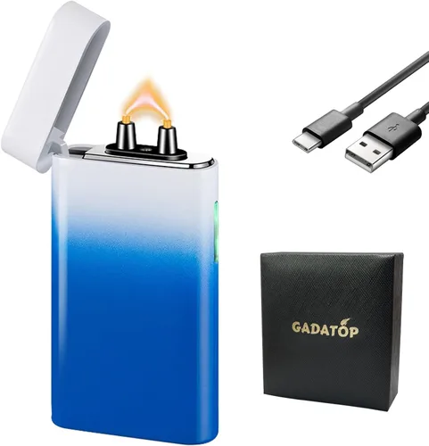 Miniatura 14 de GADATOP Encendedor eléctrico recargable, encendedor de plasma de arco, encendedor sin llama, encendedor al aire libre, resistente al viento