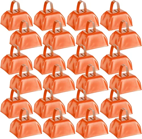 Miniatura 9 de 24 Piezas Cencerros de Metal con Asa Campanas de Vaca Generadores de Ruido para Eventos Deportivos Pequeños Generadores de Ruido Fuertes Campana