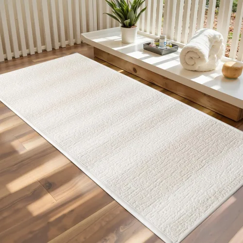 Miniatura 20 de Tapetes de baño antideslizantes delgados para debajo de la puerta, tapetes de baño de secado rápido absorbentes con respaldo de goma trenzado