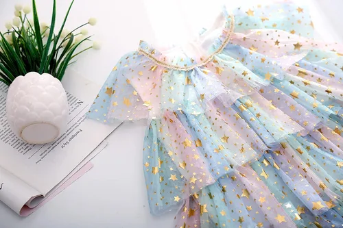 Miniatura 6 de Ropa para niñas de 7 a 16 niveles de tul para bebé, princesa, vestido sin mangas, vestido y falda para niñas