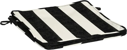 Miniatura 17 de Arden Selections ProFoam Performance Outdoor Seat Cushion 20 x 20, Onyx Black Cabana Stripe (Pack of 4)