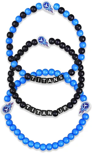 Miniatura 24 de FOCO NFL unisex-adult NFL Team Logo Officially Licensed 3-Pack Beaded Friendship Bracelets Cuentas