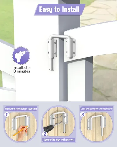 Miniatura 6 de Cerradura de puerta corredera de múltiples ángulos, cerradura de pestillo de aluminio en U para patio de 90/180 grados para puerta de granero