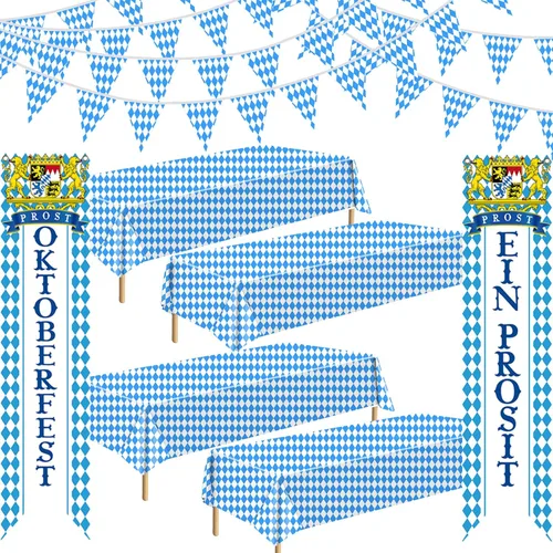 Kit de decoración de Oktoberfest, suministros de fiesta alemana, pancarta de bandera de Oktoberfest, decoración de mantel, accesorios de fiesta para