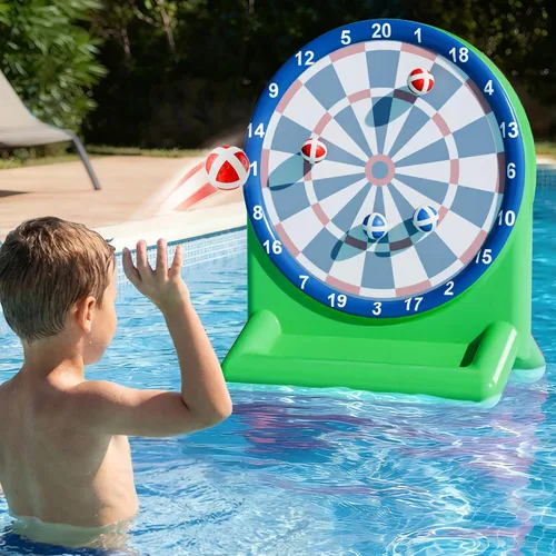 iPlay, iLearn Divertidos juguetes de piscina para niños, juegos inflables de tablero de dardos, flotadores de piscina, patio de playa, juego al aire