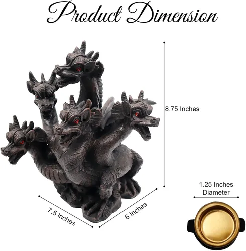 Miniatura 5 de Estatua decorativa de resina de dragón Hosley con quemador de conos de incienso de 21.6 cm de alto, ideal para aromaterapia y decoración de Dragón