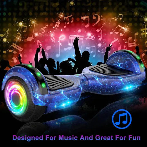 Miniatura 4 de SISIGAD Scooters for Kids Ages 7-12, with Built-in Bluetooth Speaker and 6.5" Colorful Lights Wheels, Safety Certified Self Balancing Scooter J-azul
