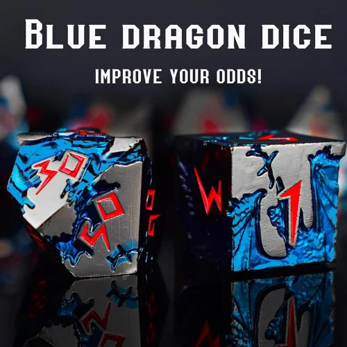 Miniatura 3 de Rule Dice Dados D&D de 7 Dados de Metal DND, Juego de Dados Metálicos Ponderados de Calabozos y Dragones, Juegos de Dados Poliédricos D y D Grandes