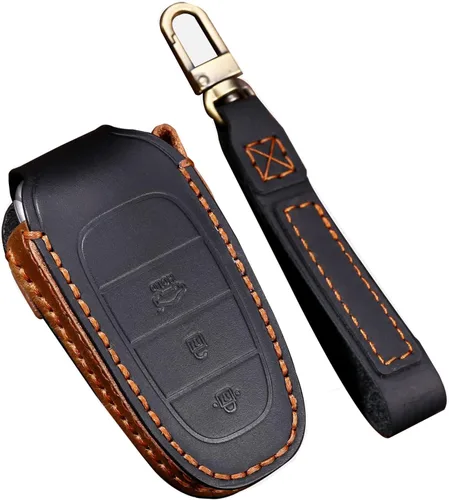 Miniatura 13 de ontto Funda inteligente para llave de automóvil con 4 botones con llavero de piel de protección completa para Hyundai Sonata 2020 2021, color azul