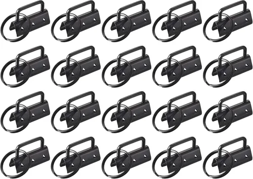 uxcell 72 piezas de accesorios para llavero de 1.3 pulgadas con llavero para bolsas, pulseras, cordones, color negro