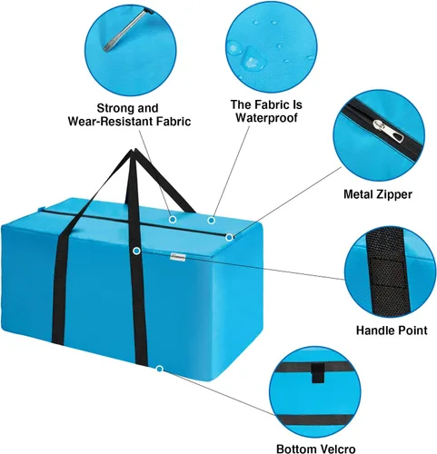 Miniatura 4 de Bolsa de mudanza extra grande, bolsa de almacenamiento resistente que ahorra espacio para embalaje de ropa, bolsa azul para mudanzas, bolsas