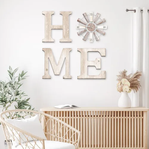 Miniatura 7 de Letreros de casa de campo con reloj de molino de viento, decoración de pared, letras rústicas para el hogar, arte de pared para sala de estar