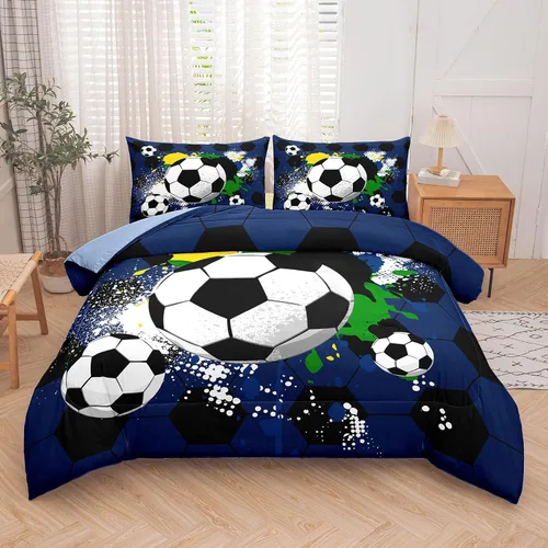 Miniatura 19 de MWMWMW Juego de ropa de cama de béisbol para niños, 2 piezas, juego de edredón de béisbol individual para niños, juegos de edredón deportivo