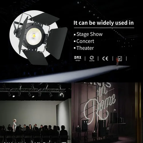 Miniatura 3 de StageLights con puertas de granero – Focos LED COB de 100 W, luces pares blancas cálidas y frías – Luces DMX/Master-Slave DJ, focos de iglesia