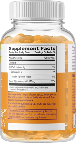 Miniatura 2 de Gomitas de vitamina C Apoya la salud inmunológica Sin gluten, gelatina y OGM Apto para veganos y kosher Sabor a naranja para adultos 90