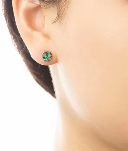 Miniatura 72 de Aretes de plata de ley con piedra natal de cristal real, joyería para mujer, moda occidental 925, envejecida, bohemia, hecha a mano, el mejor regalo