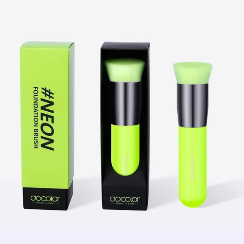 Miniatura 6 de docolor - Brocha de base Kabuki, base de maquillaje sintética profesional para mezclar crema líquida o polvo, cosméticos, cobertura completa, Verde