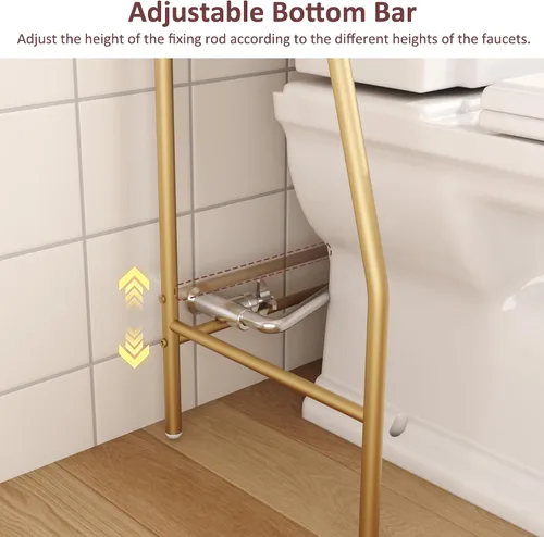 Miniatura 5 de HOME BI Estante de almacenamiento sobre el inodoro, estante organizador de baño de 3 niveles, soportes de inodoro independientes que ahorran espacio