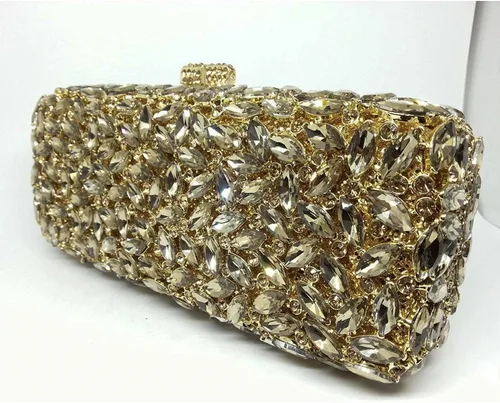 Miniatura 6 de Boutique De FGG Minaudiere - Bolso de mano de cristal para mujer, para fiesta, baile de graduación, con diamantes de imitación, bolso de mano