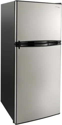 Miniatura 8 de RecPro Refrigerador RV de 3.3 pies cúbicos de 12 V Refrigerador negro con estantes ajustables, almacenamiento en puerta para 18 latas, puerta