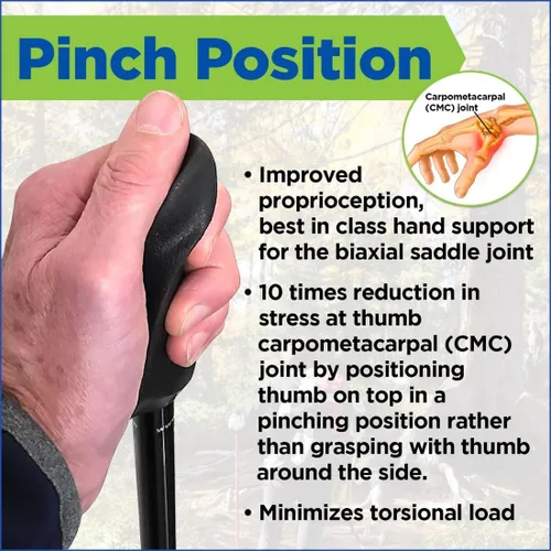 Miniatura 8 de York Nordic Bastones de senderismo motivadores grandes y altos para equilibrio y rehabilitación, 2 piezas, fuertes bloqueos de botón, patas de goma