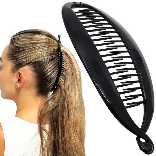 Miniatura 17 de Camila Paris CP3133 - Peine de pelo con clip de plátano francés de 4.5 pulgadas, para niñas, estilo clásico, flexible, para cola de caballo Beige