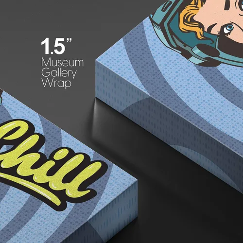 Miniatura 4 de wall26 Lienzo impreso para pared, diseño vintage de los años 60, cómic, astronauta, Chill Lady Bebiendo soda, cultura pop, dibujos de moda, arte