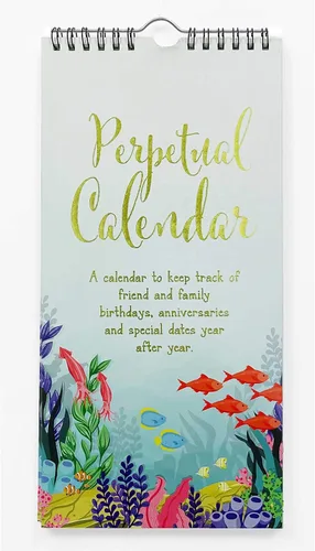 Miniatura 9 de Calendario perpetuo de pájaros y hojas tropicales para colgar en la pared, aniversario, recordatorio de eventos especiales, calendario con impresión