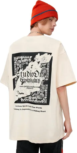 Aelfric Eden Men Graphic Tees Vintage Tees Oversized Streetwear T Shirts for Women Streetwear Unisex Casual Summer Tops