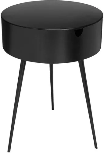 Meridian Furniture Bali Collection Modern | Mesita de noche contemporánea de metal duradero, 16 pulgadas de ancho x 16 pulgadas de profundidad x 23