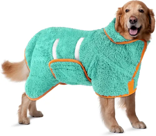 Miniatura 31 de Bienbee Bata de baño para perro, de secado rápido, súper absorbentes, para perros pequeños, medianos y grandes, abrigo de secado para después