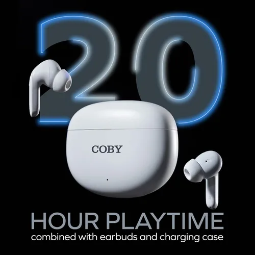 Miniatura 5 de Coby Auriculares con cancelación de ruido con funda de carga, cancelación de ruido, modos de transparencia, seguimiento inteligente, emparejamiento