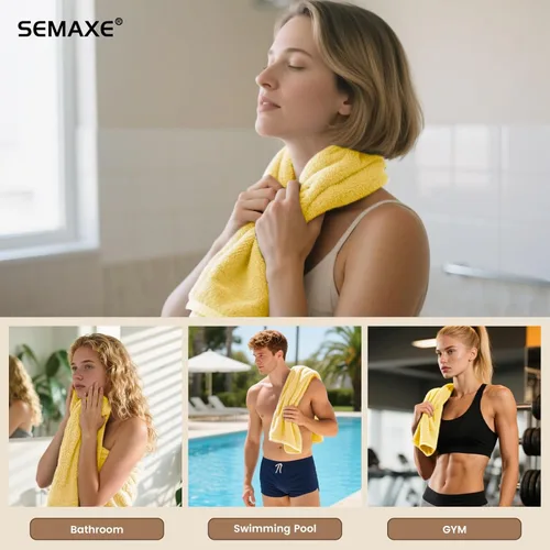 Miniatura 6 de SEMAXE Paquete de 12 toallas de mano para baño, toallas 100% algodón con bucles para colgar, suaves y altamente absorbentes, juego de toallas