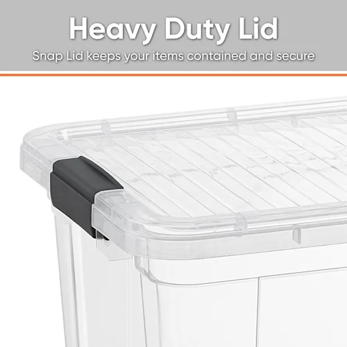 Miniatura 3 de Superio Caja de Almacenamiento Transparente con Tapa, Contenedores de Plástico de 1.85 Quart para Organizar, Cajas Apilables, Libres de BPA, No