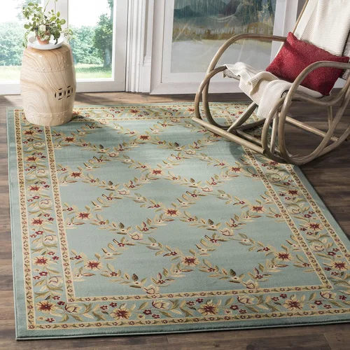 Miniatura 7 de SAFAVIEH Lyndhurst Collection - Alfombra de pasillo, 2 pies 3 pulgadas x 8 pies, color negro y marrón, diseño tradicional de enrejado floral,