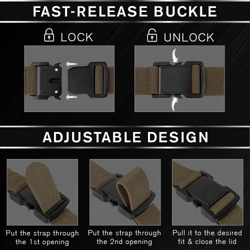 Miniatura 5 de TECEUM Tactical Belt – Heavy-Duty & Quick Release – Military, Work, Rigger, Duty & Utility Belt for Men