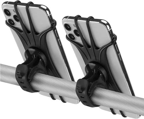 Kinizuxi Paquete de 2 soportes universales para teléfono para bicicleta, soportes de silicona de rotación 360 para iPhone y Samsung, compatibles con