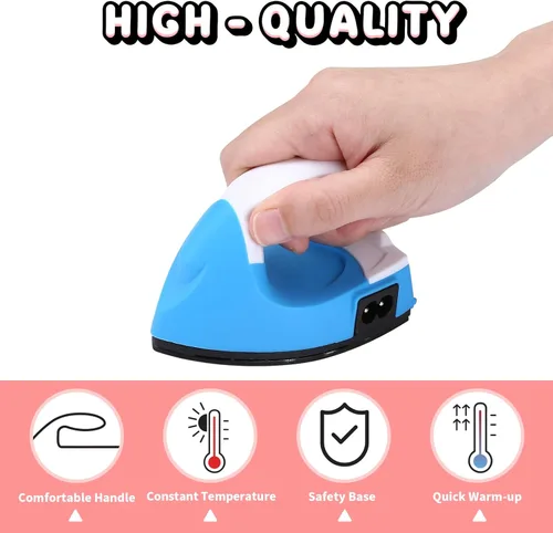 Miniatura 3 de Naler Mini plancha para manualidades, plancha pequeña con base de carga, mini plancha ideal para costura, parches, cuentas fusibles, zapatos