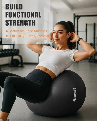 Miniatura 3 de GalSports - Pelota de estabilidad antideslizamiento y antiestallido - Bola suiza para gimnasio en casa y terapia física