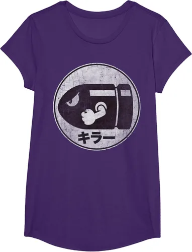 Miniatura 11 de Super Mario Camiseta con logotipo de Bullet Bill Distressed en Kanji